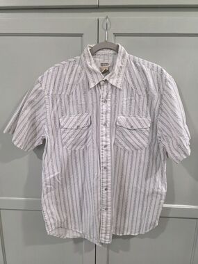 Vintage Men's Medium Industrial Exchange Pearl Snap Short Sleeve Great Shape